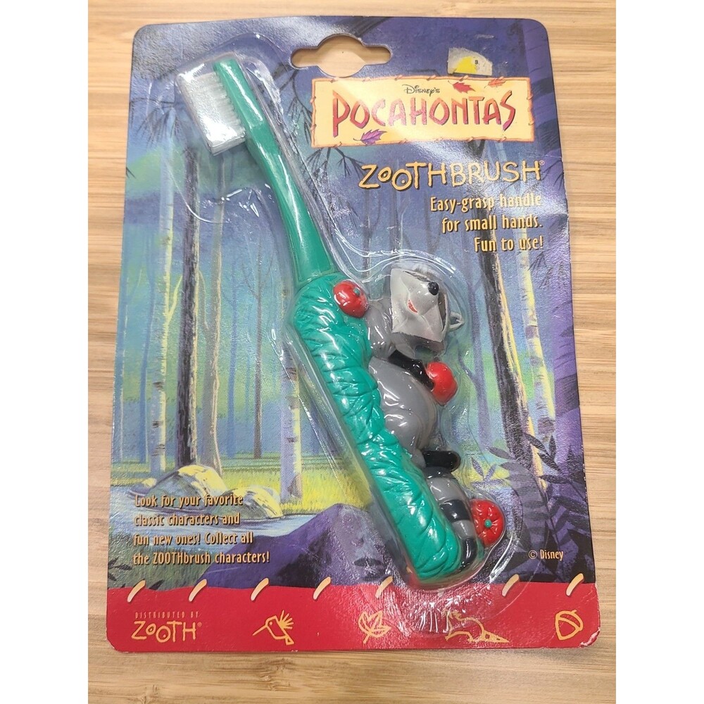 Vintage 1992 Disney's Pocahontas Meeko Zoothbrush Tooth Brush New Old Stock